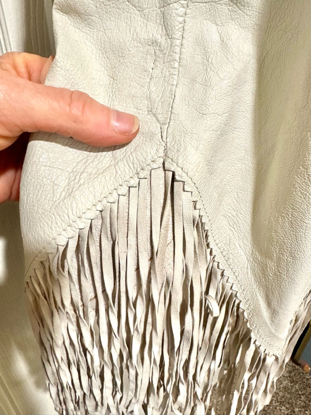 Clifford Olsen Leather from North Beach Leather fringe dress 1978 petite S - Picture 5 of 16